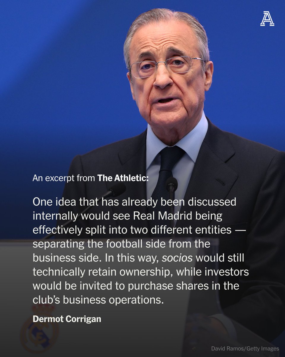 Big change is brewing at the Bernabeu.

Real Madrid, like their Clasico rivals Barcelona, have always been owned by their members — since their foundation in 1902.

Now, alternatives to this model are being explored by president Florentino Perez and his advisors. Outside