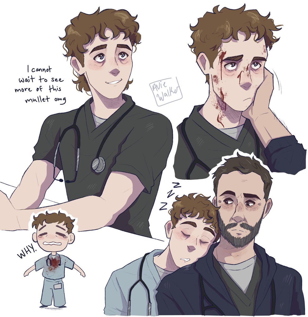 Avie_Walkerr's tweet image. I LOVE DA PITT! Took one look at this sad-eyed man covered in blood and said ‘I need to draw him’
#hucklerobby