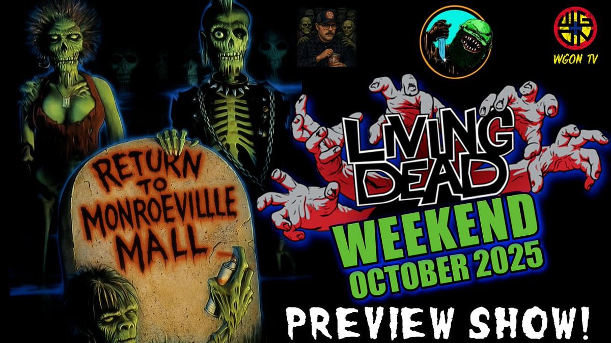 This SUNDAY is the big Living Dead Weekend October 2025 Preview Show. It’s streaming LIVE on YouTube on the Alpha Romero and Deadpit Radio channels, PLUS my WGON TV channel too. It should be killer! It’s at 10pm on Sunday night. Make sure you tune in! youtube.com/live/50h0C1bNZ…