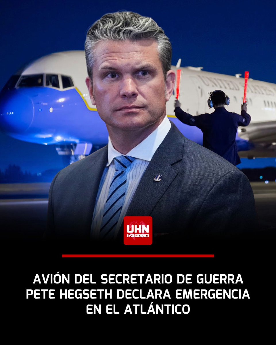 🇺🇸‼️ | URGENTE — El avión C-32 de la Fuerza Aérea estadounidense que transporta al secretario de Guerra Pete Hegseth declaró emergencia sobre el Atlántico, descendió a 10.000 pies y regresó al Reino Unido. El vuelo emitió el código 7700, señal universal de emergencia grave por