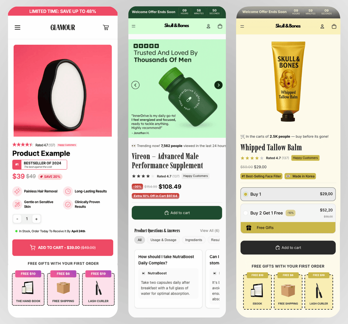 Shopify is going to sue me for this - but f**k it

You don’t need to buy a premium theme or use the app store anymore

Ready-to-use sections can be added to your theme in minutes and easily customized from the editor

I’m giving some of these sections away for free for the next