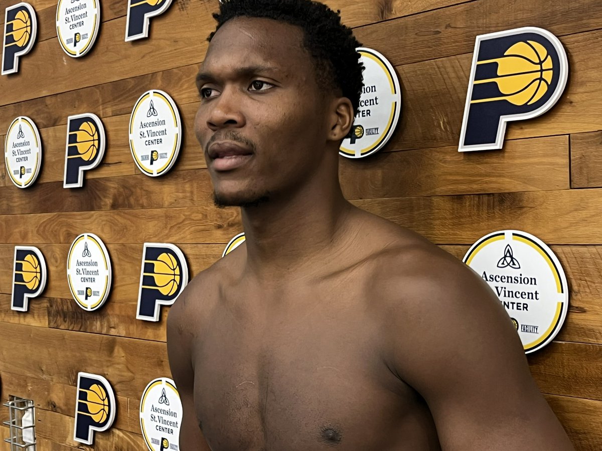 Bennedict Mathurin w/ a great answer to my question about defense and taking big matchups. “I’m definitely more excited about that, than any other thing. That’s one aspect of my game if I elevate…I think I can be one of the best two-ways in the league….that’s one of my goals.” 