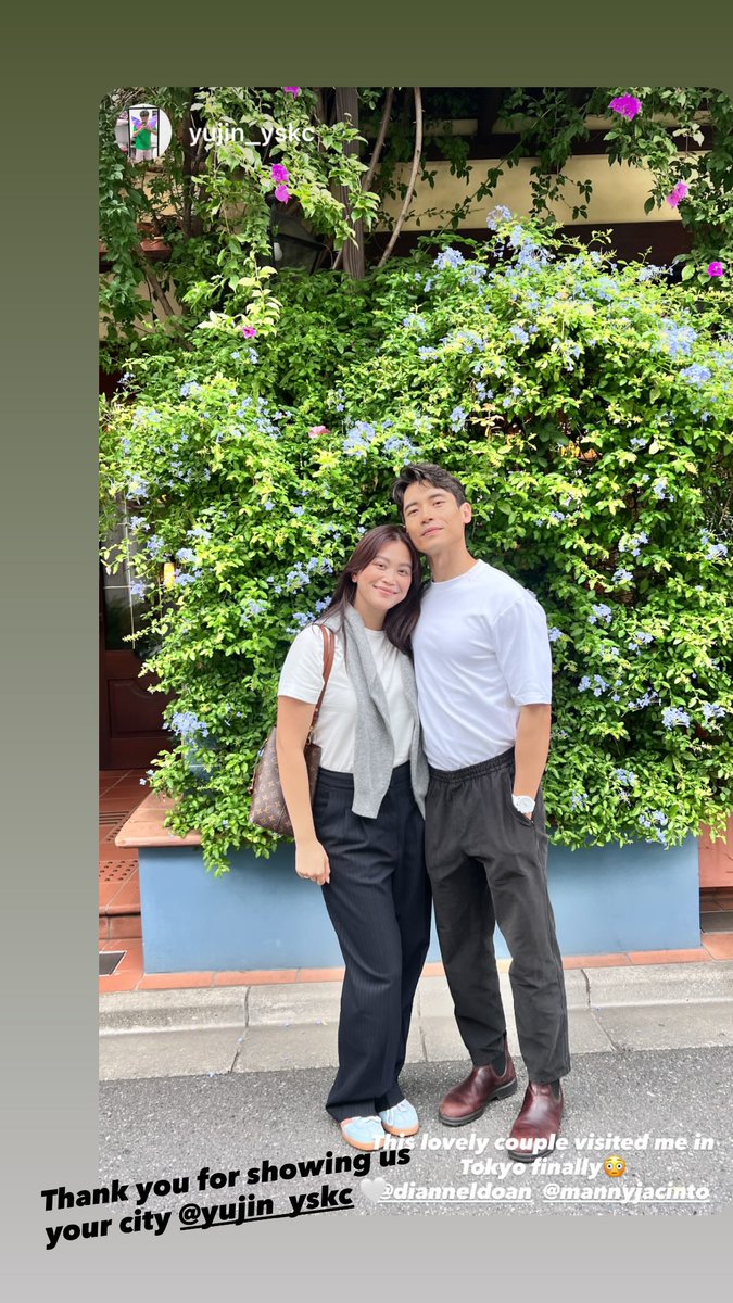 Manny Jacinto and Dianne Doan in Tokyo recently.

📸: dianneldoan in new Instagram story.