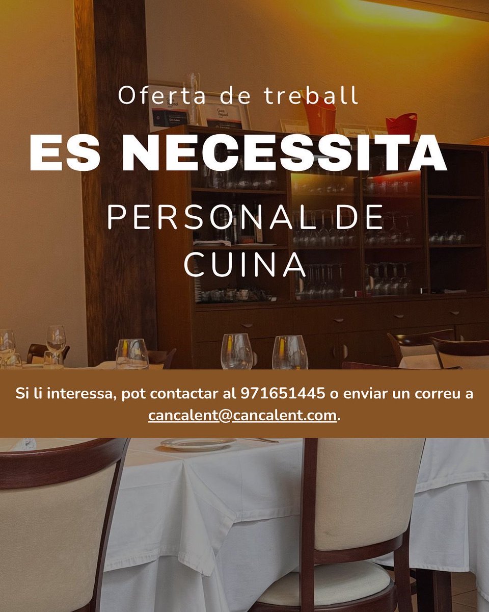 CanCalent's tweet image. Vols formar part del nostre equip ?