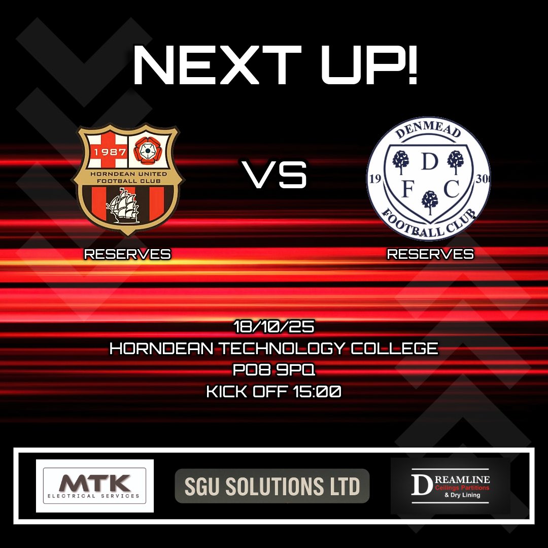 🔴⚫️ NEXT UP ⚫️🔴

This weekend our reserves begin their Father Purcell cup campaign when they host Denmead Res &amp; will be looking to build on last weeks draw. The First team game has been postponed at the request of our opponents &amp; will now be played 22/11.

#upthedeans