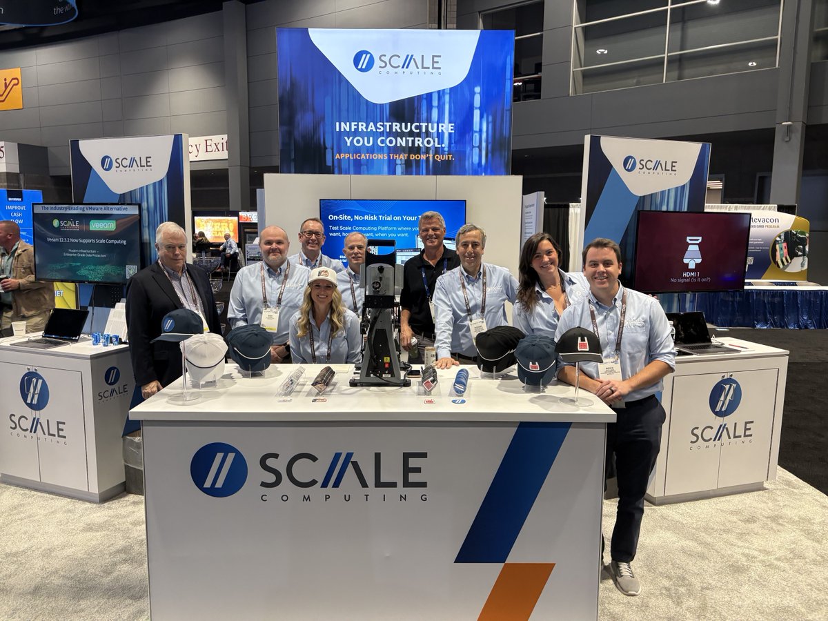 ScaleComputing's tweet image. The team is set and ready at Booth S3774 at the NACS Show in Chicago!
