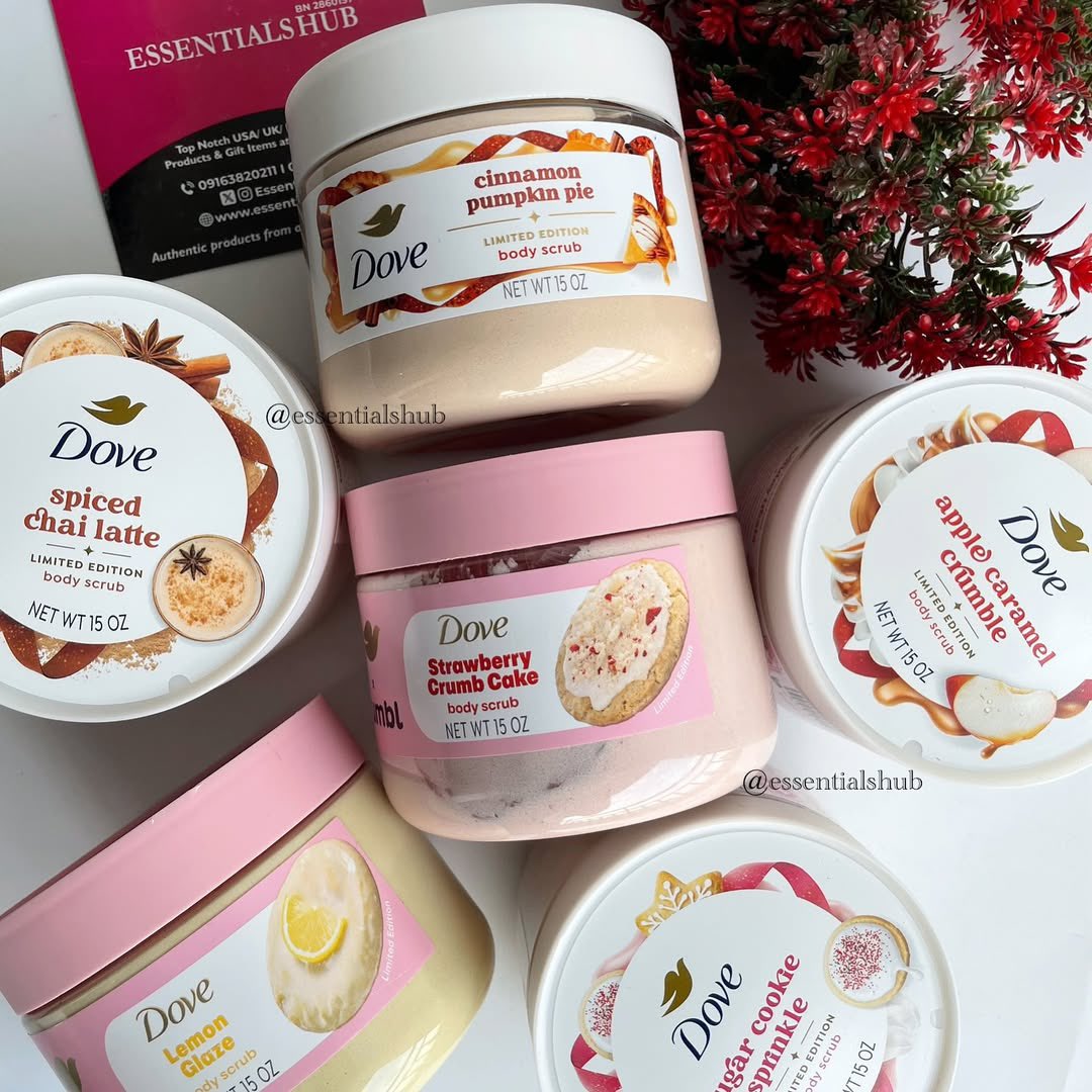 EssentialsHub_'s tweet image. Tell me why my shower suddenly smells like a bakery in heaven😭✨

The new Dove Fall Treats Body Scrubs are giving cozy nights, warm candles and soft skin energy🍂🧖🏾‍♀️

Which scent are you trying first?👀

Price: 22,000✨