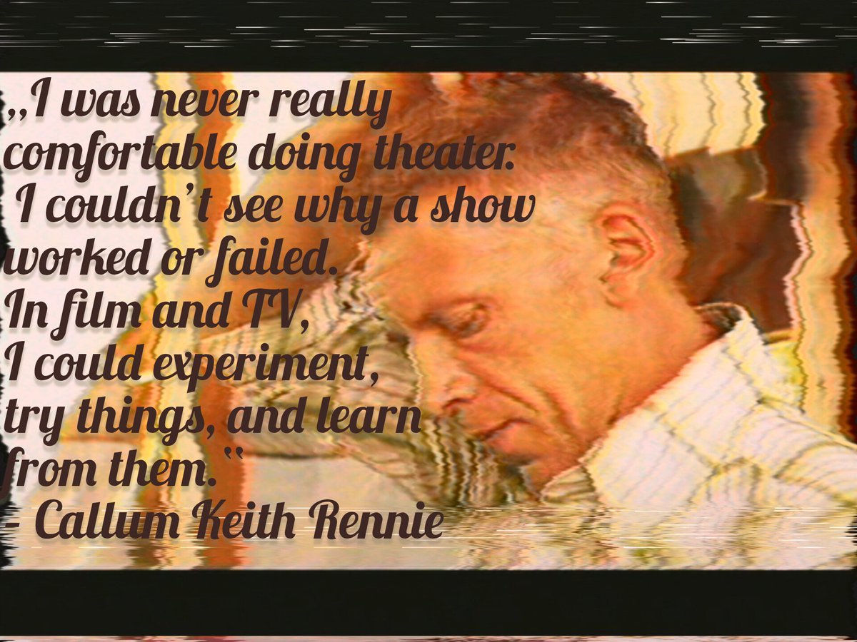 FanofCKR's tweet image. Callum Keith Rennie shares why he’s at home in front of the camera, not on stage.

Excerpt from “The Name of the Game” interview (2006).
Full interview transcript below.

#CallumKeithRennie #Onscreen