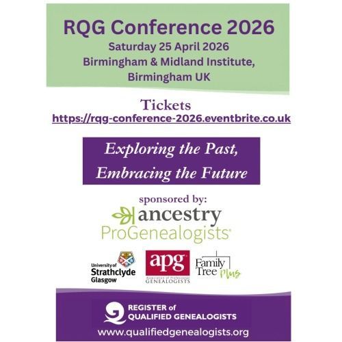 Early bird tickets are now available for the RQG Conference via Eventbrite and open to everyone, including non-members #Genealogy #FamilyHistory #RQGConf26 #Birmingham rqg-conference-2026.eventbrite.co.uk