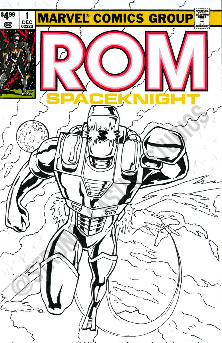 Work in progress Wednesday! ROM Spaceknight inked blank variant. Can't wait to post the color version of this one on Friday!! #rom #romspaceknight #marvel #marvelcomics #fanart #artwork