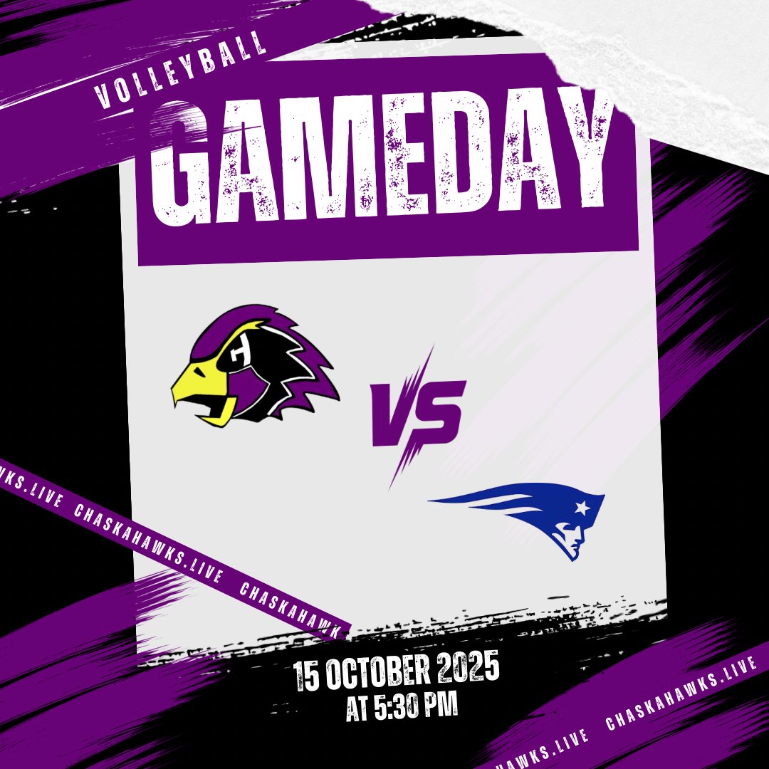 🏐 <a href="/Chaska_vb/">Chaska Volleyball</a> vs <a href="/cprebelsvball/">Champlin Park</a> • Volleyball at 5:30PM at Chaska HS! Watch it live!
🎥 chaskahawks.live

#ChaskaHawks #ChamplinPark #Volleyball #GameDay #MinnesotaSports