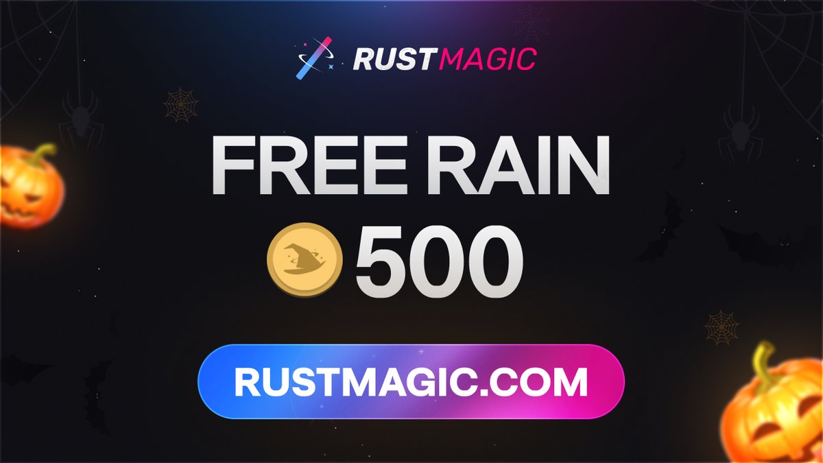 RustMagicCom's tweet image. 500c Rain is live on Rustmagic! 🎃🎃
Claim 1.00c with a code: magicplushalloween
rustmagic.com