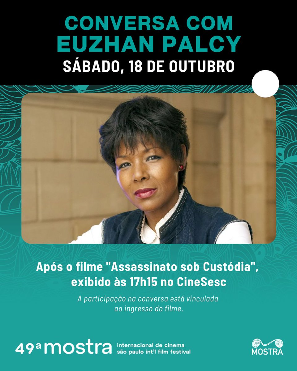 Euzhan Palcy estará com os mostreiros em uma sessão muito especial de seu filme icônico "Assassinato sob Custódia".

🧶 Siga o fio para ficar por dentro de tudo!