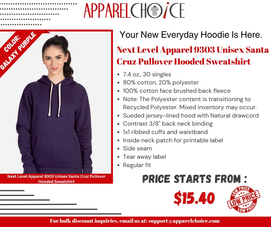 apparelchoice's tweet image. Soft. Chill. Next Level.

The Santa Cruz 9303 Hoodie delivers all day comfort with a relaxed fit and premium fleece feel. Perfect for any season.

🛒 Shop now: apparelchoice.com/next-level-app…

#NextLevel9303 #SantaCruzHoodie #NextLevelApparel #EverydayComfort #ApparelChoice