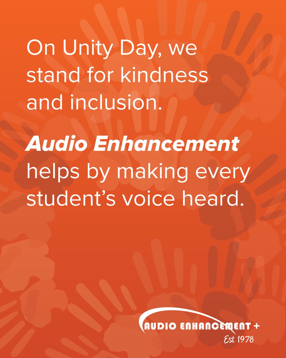 AudioEnhancemnt's tweet photo. Happy Unity Day 🧡 Every student’s voice matters. With tools like CLEAR Connect, teachers can ensure every student is heard and understood. Let’s make classrooms kinder, inclusive, and bully-free. 💡👩🏫👨🏫 #UnityDay #AudioEnhancement #InclusiveClassroom https://t.co/xvDzMO7mqD