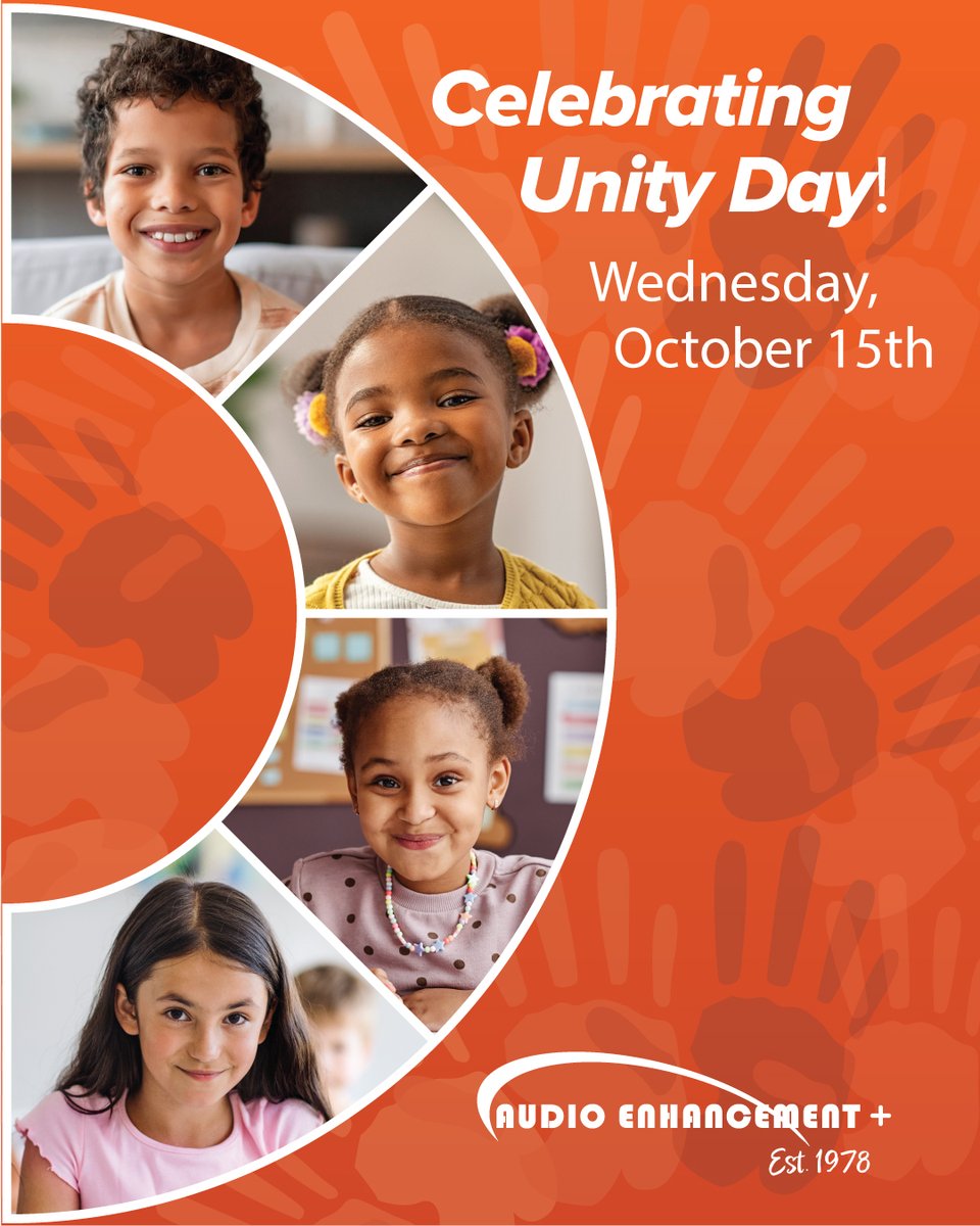 AudioEnhancemnt's tweet photo. Happy Unity Day 🧡 Every student’s voice matters. With tools like CLEAR Connect, teachers can ensure every student is heard and understood. Let’s make classrooms kinder, inclusive, and bully-free. 💡👩🏫👨🏫 #UnityDay #AudioEnhancement #InclusiveClassroom https://t.co/HiGNsrI6DF