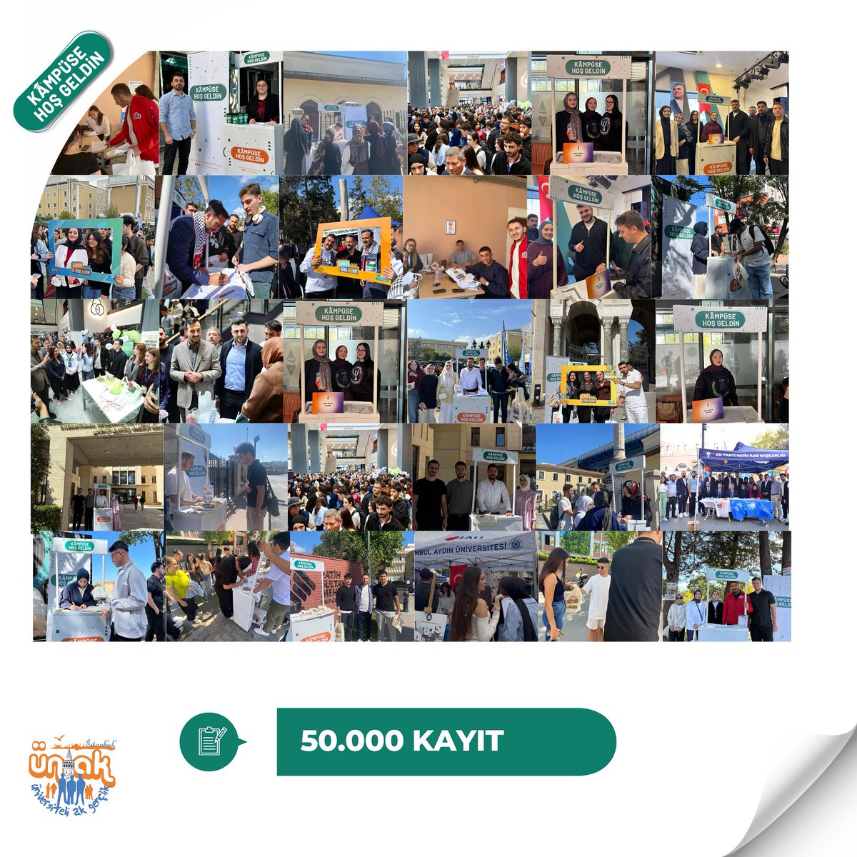 hamzatasdemir4's tweet photo. 5️⃣0️⃣.0️⃣0️⃣0️⃣ GENCE ULAŞTIK! 

#KampüseHoşGeldin dedik!
50.000 kayıt aldık.
ÜNİAK ailesi büyümeye, üretmeye ve birlikte başarmaya devam ediyor. 💙

@UNIAKIstanbul https://t.co/HU7UrW7VGe