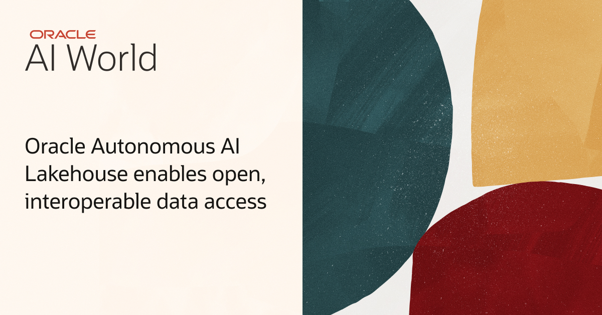 Ivan_RodAc's tweet photo. Learn how the new Oracle Autonomous AI Lakehouse can help your organization pull together data from any source simply, securely, and at scale: https://t.co/F26hAANzZT #AIWorld https://t.co/pc5VRlyFo5