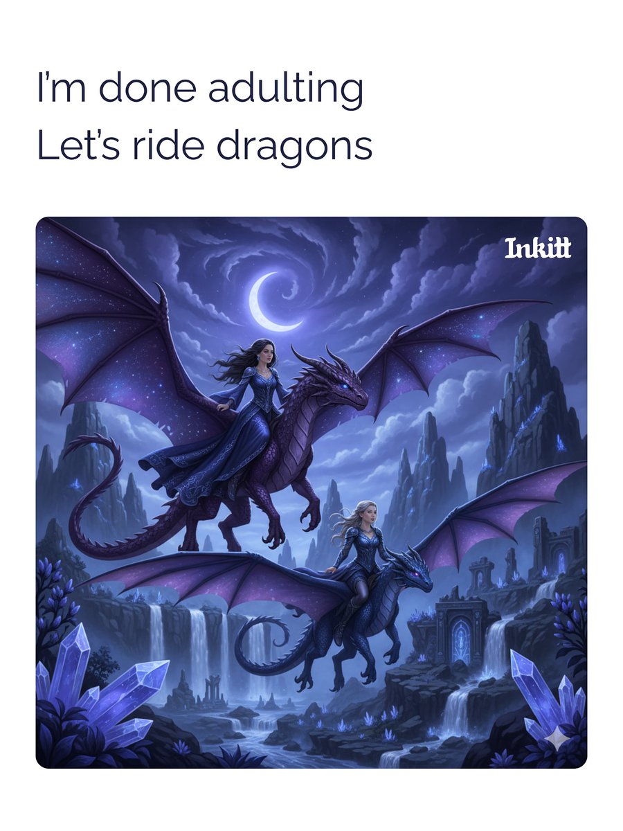 Inkitt's tweet image. Some people go to therapy. I ride dragons. 🐉💅 

#reader #readerlife #booktok #readerforlife #relatable #readerthings #bookish #bookishthoughts