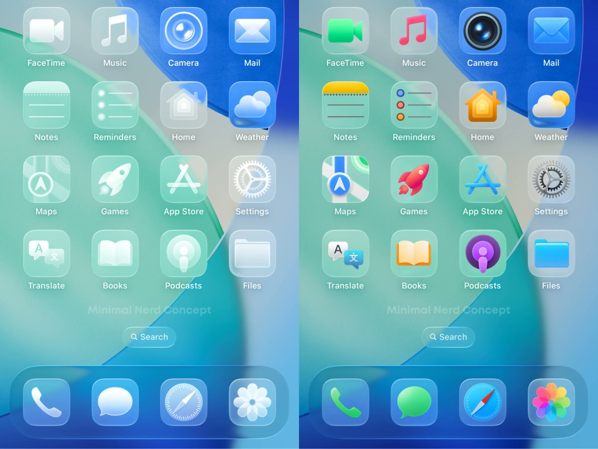 If Apple gave us the Clear-Colored icons on iOS26