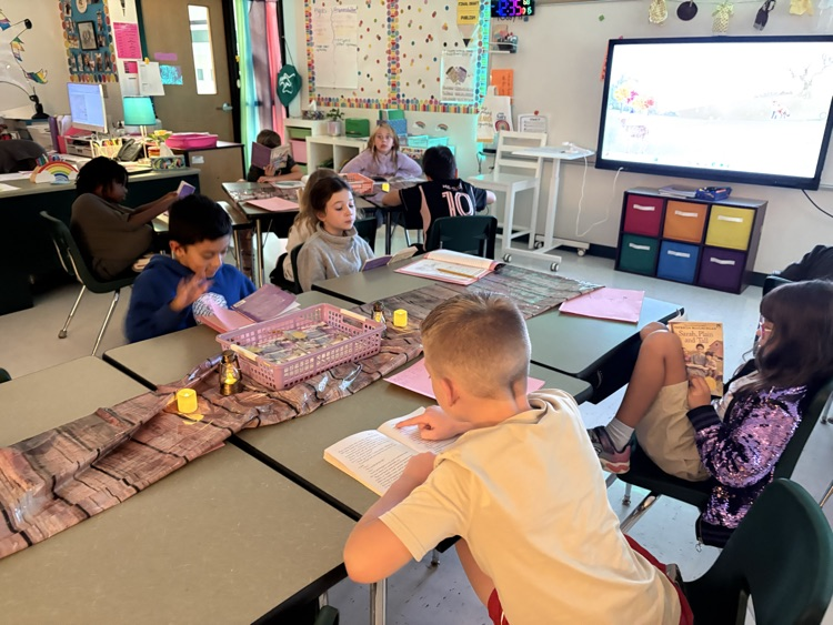 GriffisElem's tweet photo. Mrs. Nordin's &amp; Mrs. Richardson's classes are enjoying their first novel, Sarah, Plain and Tall. We loved reading by candlelight and journaling about the book. We are so excited about Pioneer Day coming next week! https://t.co/XeUWfZaDt1