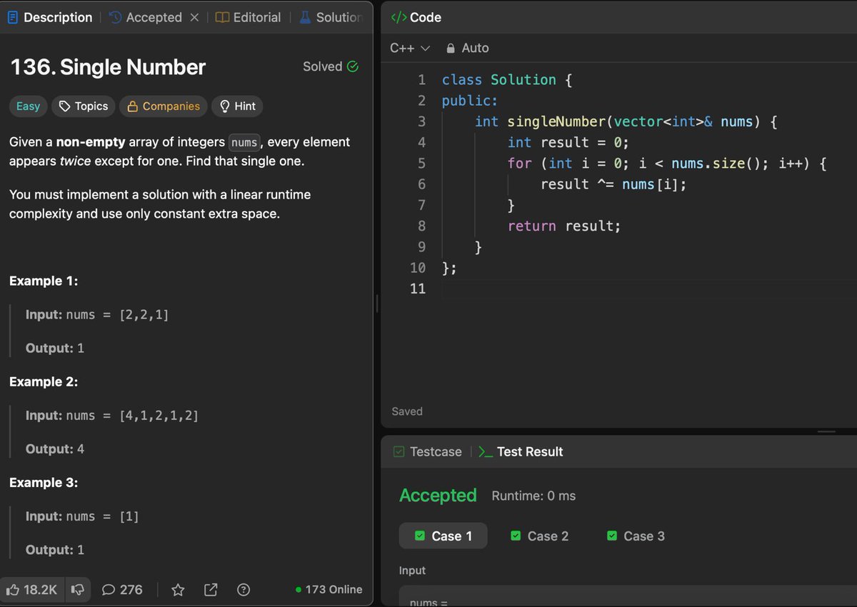 AnuragBuilds's tweet image. 👨🏻💻Day 81/100
~💻Dot env files on back-end
~💻Find the number that appears odd number of times
#100DaysOfCode #DSA #leetcode #webdev