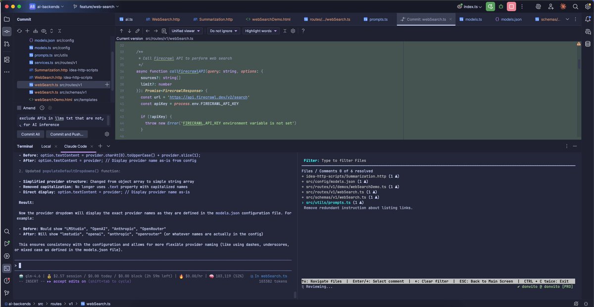donvito's tweet image. My buddy @coderabbitai cookin&apos; GLM&apos;s work