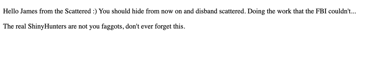 vxdb's tweet image. shinyhunte[.]rs is now displaying this message on their site