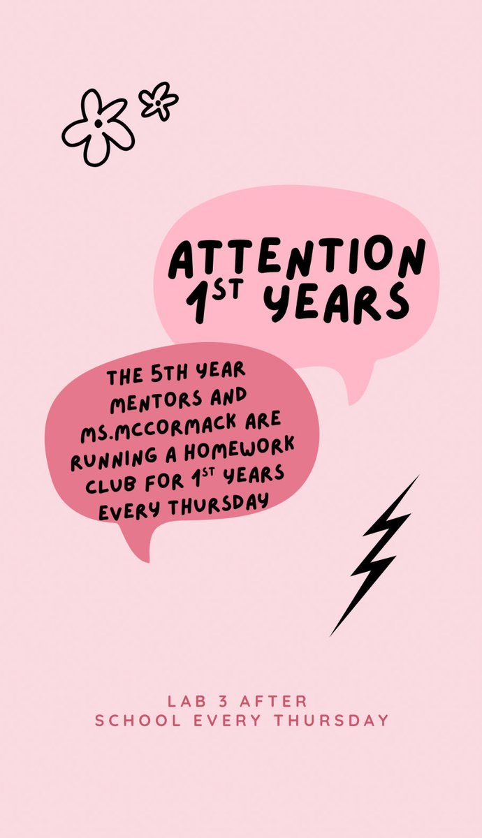 Firhouse_cc's tweet photo. 📄Ms McCormack and the 5th Year Mentors are running a homework club for 1st Year students every Thursday after school📄📚
@ddletb #Teamddeltb #homeworkclub https://t.co/12YtPCEHBY