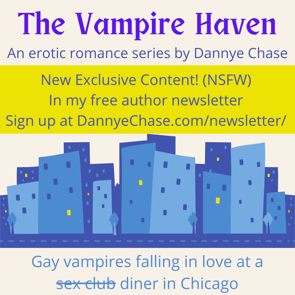 DannyeChase's tweet photo. New exclusives available for my Vampire Haven erotic romance series! Sign up for my free newsletter to get wholesome, romantic gay vampire smut (& also a plot), plus access to the archives.
https://t.co/qFtJ7946H7
This month: an unexpectedly passionate first kiss.
#DannyeWrites https://t.co/y7YG79zkYR