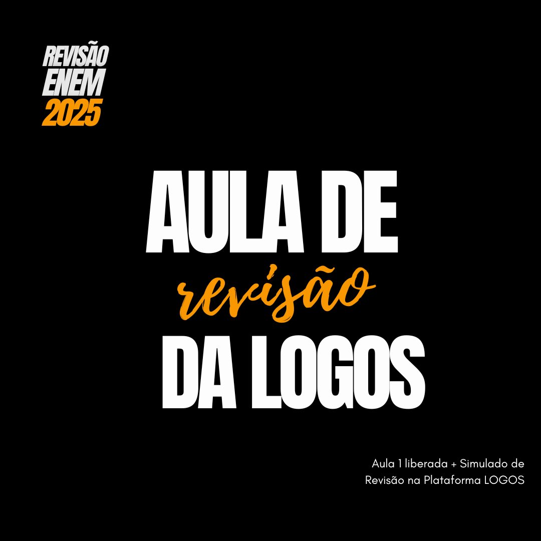 logos_isolada's tweet image. A PRIMEIRA AULA DA REVISÃO DA LOGOS ESTÁ DISPONÍVEL NO YOUTUBE! 🤓📚