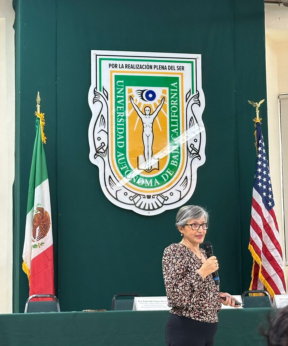CSFMEU's tweet photo. La Dra.  Gudelia Rangel , Secretaria Ejecutiva de la Sección Mexicana de la CSFMEU, participó en el panel “Panorama General de Salud Fronteriza México–Estados Unidos”, destacando los avances y retos comunes para mejorar la salud pública en la región. 🌐

#CooperaciónBinacional https://t.co/71IJlXZVM8
