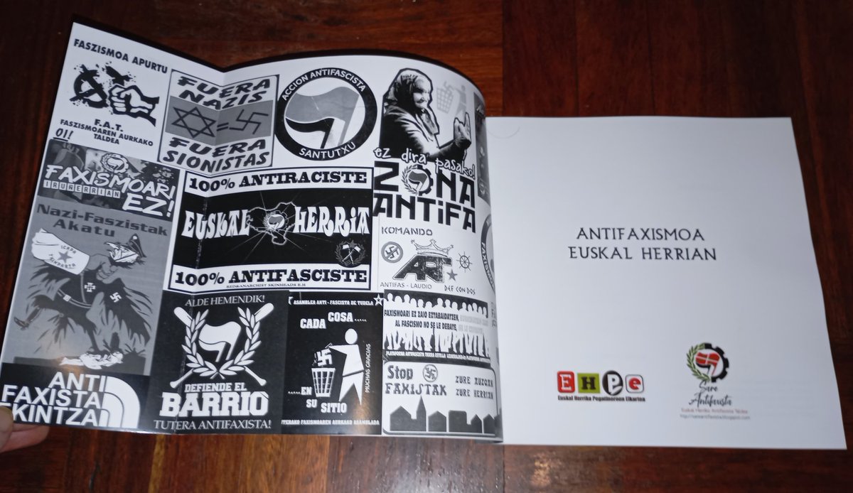 Antifaxismoa's tweet photo. Nuevo libro 📖📕
Historia de la pegatina Antifascista en Euskal Herria

"Antifaxismoa Euskal Herrian"

124 pag 📕
Todo color
Papel de calidad
15 €
@pegatineroak
@Antifaxismoa https://t.co/J2VwlWxOqy