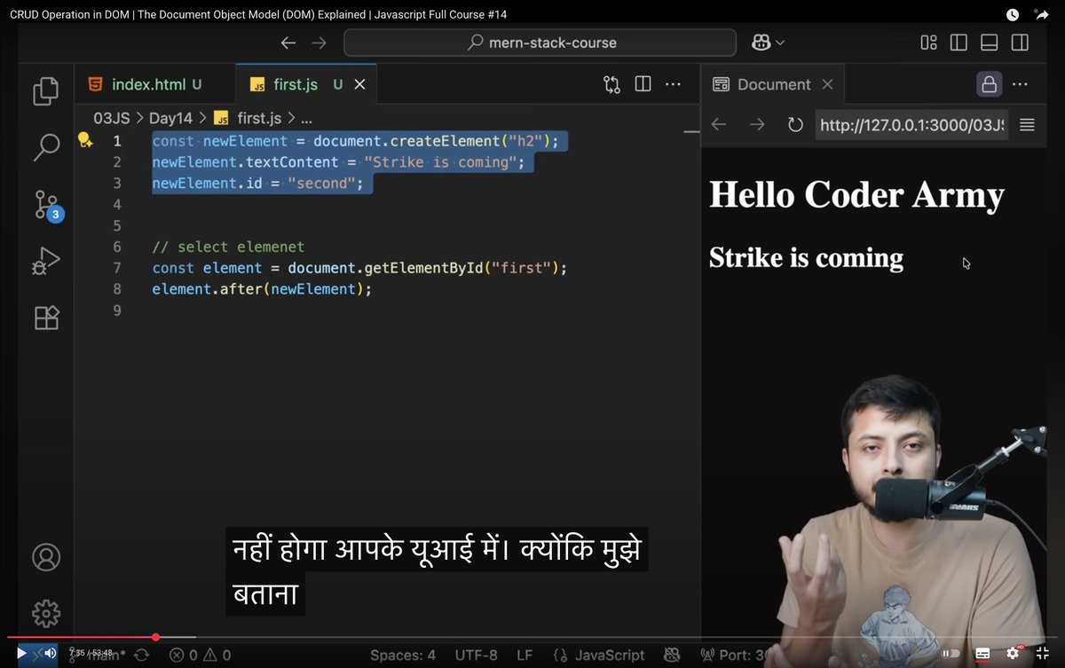 HeetSheth15's tweet image. Day 28 of #ProjectDefense ๐
DOM CRUD ka asli funda samjha ๐
Create, update, delete elements dynamically โก
Old vs new methods & efficient tricks โ๏ธ
Letโs decode more, learn more โ connect if you want to see more ๐ฑ
#coderarmy