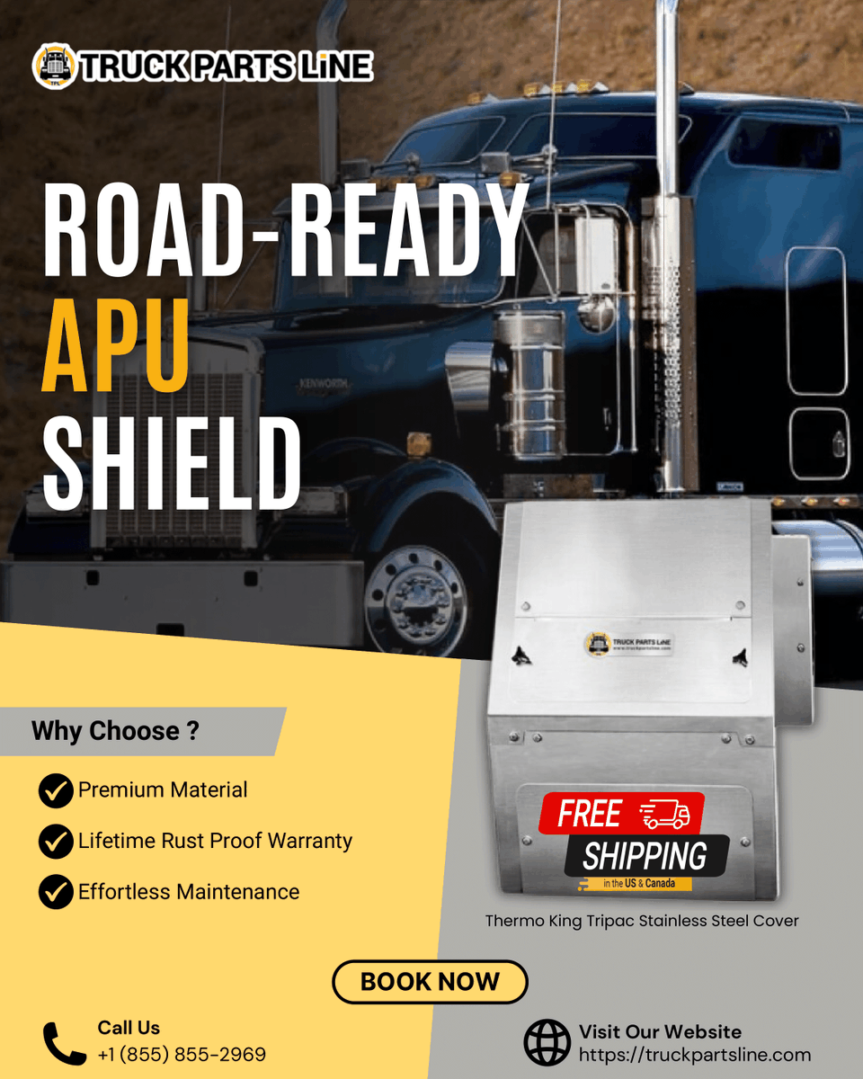 TruckPartsLine's tweet photo. From salted highways to rough conditions — our Stainless Steel Thermo King APU Cover keeps your system safe.
Trusted by shops &amp; drivers across USA &amp; Canada.
👉 Protect your APU today: https://t.co/y4l1qxALpB

#APUProtection #ThermoKingTripac #TruckPartsLine #TruckRepair https://t.co/HoheKf3jBE
