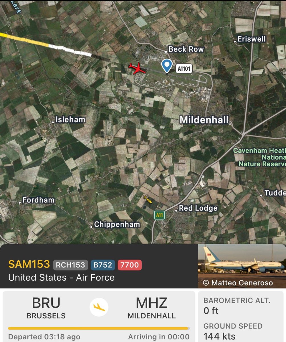 JUST IN: 🚨 The U.S. Air Force C-32 carrying Secretary Pete Hegseth has declared an in-flight emergency over the Atlantic Ocean, dropped to 10,000 feet, and reversed course back to the UK.

✈️ The aircraft was squawking 7700 — a universal distress code signaling a major