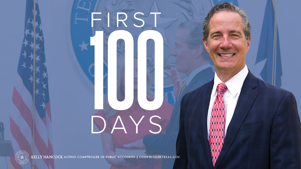 Acting Comptroller Kelly Hancock recently marked his 100th day in office.

Here’s a look at his work across Texas so far. 🧵⬇️