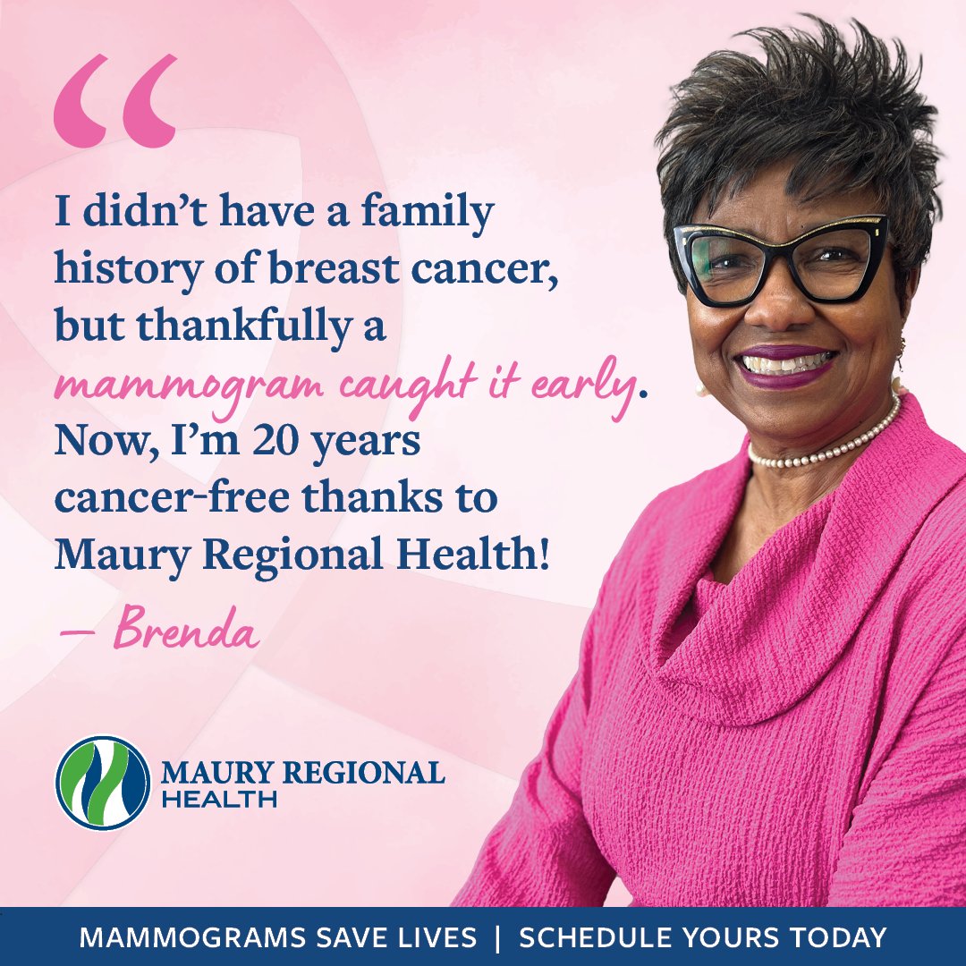 Strength has always been a part of Brenda Frierson's story. The oldest of 10 children and the only girl, she grew up learning how to be “tough as nails.” But nothing could fully prepare her for when a mammogram revealed breast cancer. Read more at MauryRegional.com/BrendaFrierson.