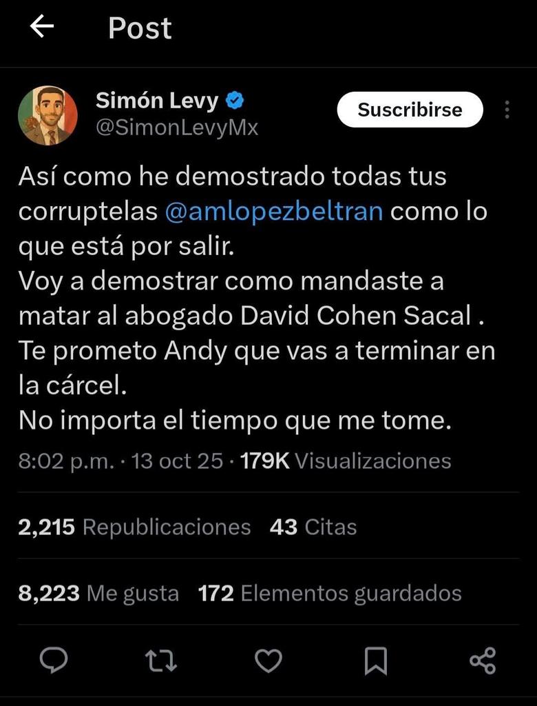 DavidChairo's tweet image. Oiseamamada de este wey...
Ahora resulta.
En verdad que este prófugo de la justicia y del ácido fólico ya está totalmente desquiciado y necesita ayuda siquiatrica.
@SimonLevyMx