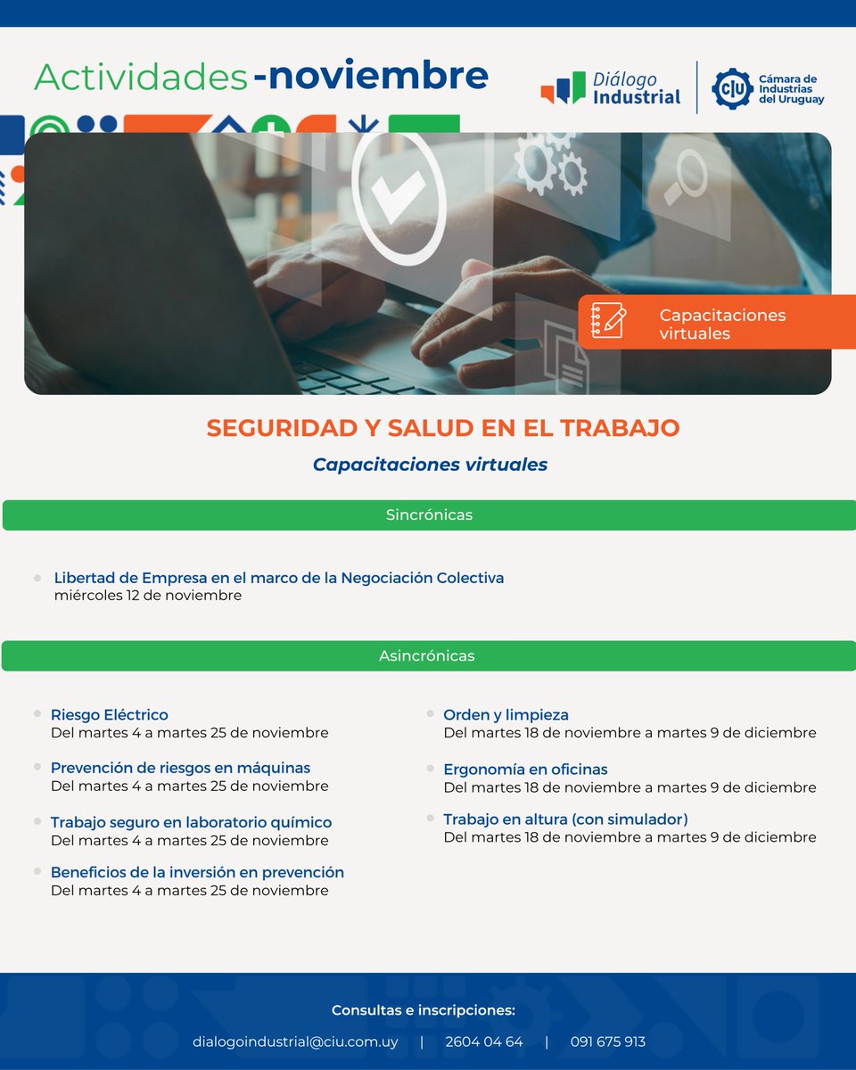 dialogoindustri's tweet photo. 📩 Escribinos para más información.

#FISO #SeguridadLaboral #DialogoIndustrial #FormaciónProfesional #Uruguay https://t.co/u8AFkpcauO