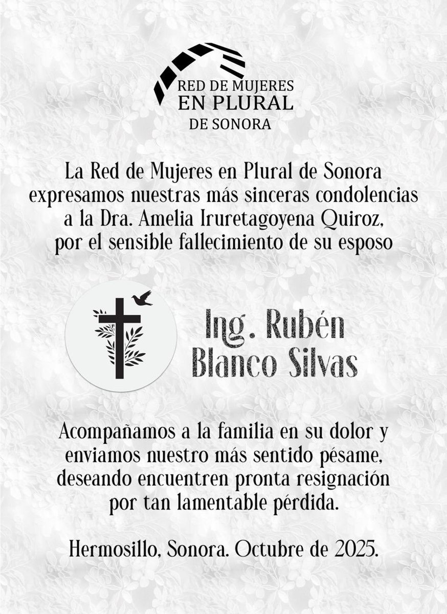 MPluralesSon's tweet photo. Con profunda pena, nos unimos en solidaridad a nuestra compañera y amiga Dra. Amelia Iruretagoyena y familia, en estos momentos de dolor. https://t.co/MuTFykxSXX