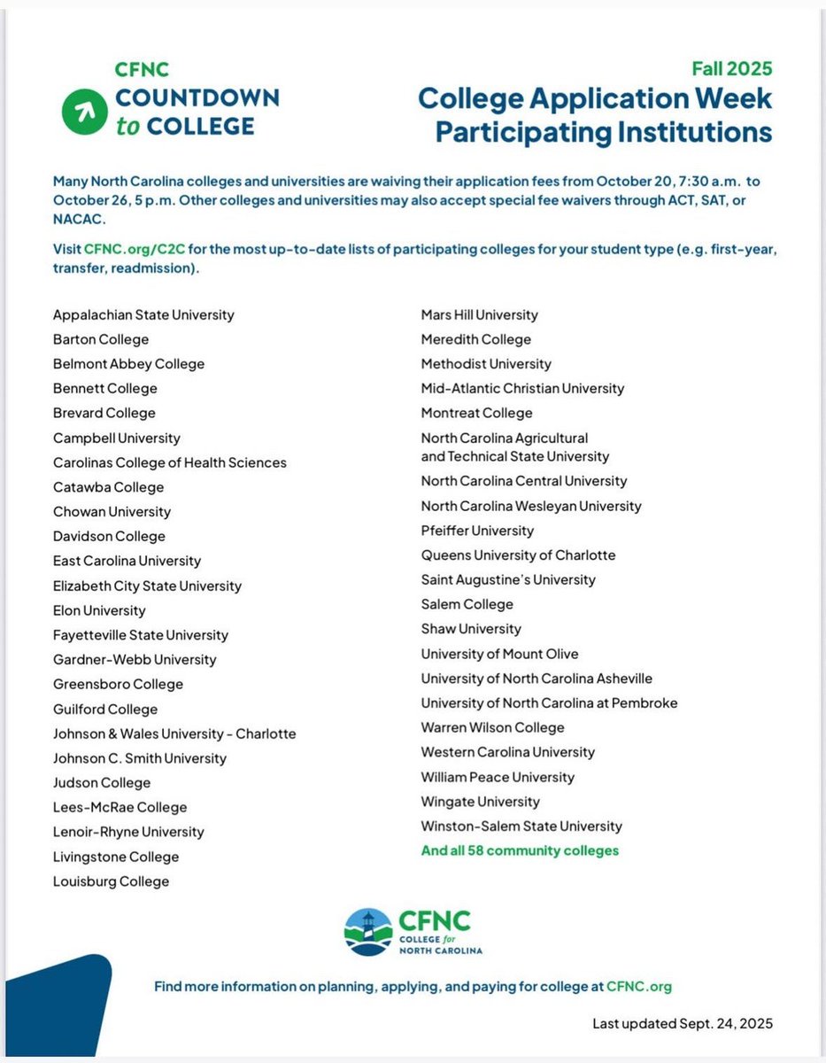 It's almost go time!  Stay tuned for more info from GMHS Student Services about daily workshops, events and activities for each day of Free College App Week, Oct 20 - 26!