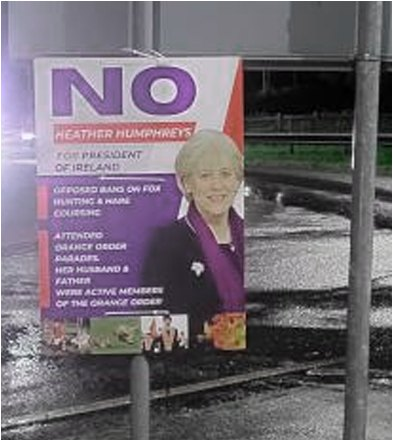 AnimalPartyIE's tweet image. 🦊🦊🦊#Electionsigns in #Cork remind #voters that #HeatherHumphreys shamefully opposed #banfoxhunting &amp;amp; #banharecoursing - cruel #bloodsports that most people in #Ireland want banned.
On election day: #rejectHeatherHumphreys !
#Aras25 #Aras2025 #PE2025
#votecatherineconnolly
