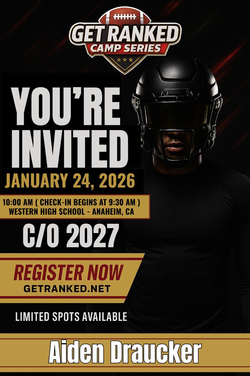 Thankful to be invited to the Get Ranked Camp Series by <a href="/Getranked_cs/">Get Ranked Camp Series</a> 
<a href="/R_Bolin63/">Coach Bolin</a> <a href="/dthedeacon/">Dejon Jernagin</a> <a href="/GregBiggins/">Greg Biggins</a> <a href="/247Sports/">247Sports</a> <a href="/GHoward_Scout/">Gary Howard -Scout</a> <a href="/LoganTillman/">Logan Tuley-Tillman</a>