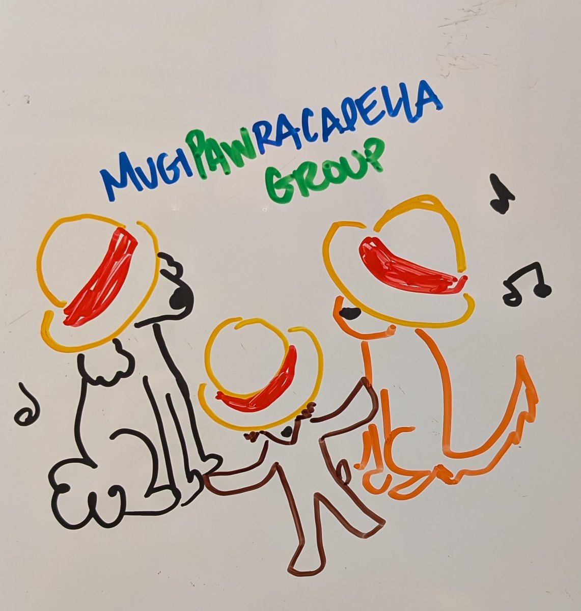 I drew our dogs jamming to an OP OST. Also I love play on words 😂 #OnePiece