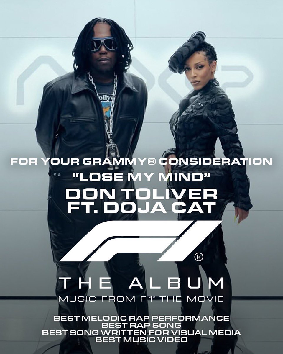 DojaHQs's tweet photo. Official “For Your GRAMMY Consideration” banner for “Lose My Mind” by @DonToliver ft. @DojaCat https://t.co/KoVfOMJ5XN