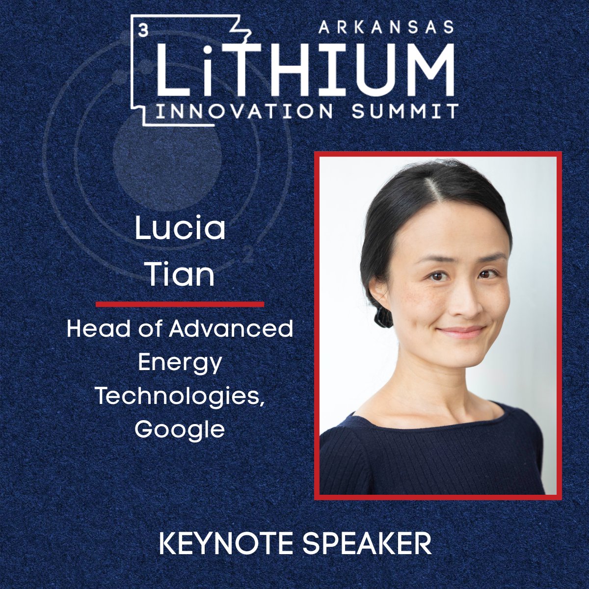 📣 Keynote Speaker Announcement 📣

Lucia Tian, Head of Advanced Energy Technologies at Google, will be a keynote speaker at the 2025 Arkansas Lithium Innovation Summit.

To learn more about the conference and to purchase tickets, click here: ArkansasLithiumSummit.com

#ALIS2025
