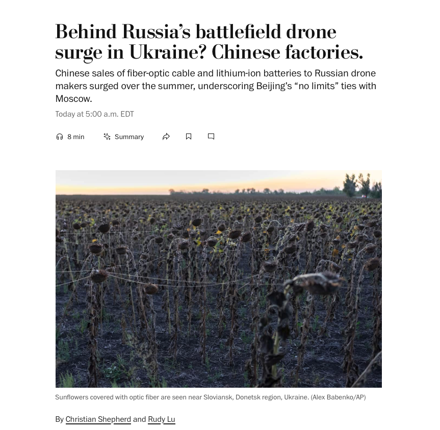 DVKirichenko's tweet photo. @SashaUstinovaUA 11/ Deborah Fairlamb of @greenflagvc:

‘Every day in Ukraine, equipment is recovered with Chinese components—not just frames, but chips &amp; systems.  

‘Add in North Korean troops reportedly on the battlefield, and you see how much this “axis” is learning and advancing together.’ https://t.co/YeDERTnGL2