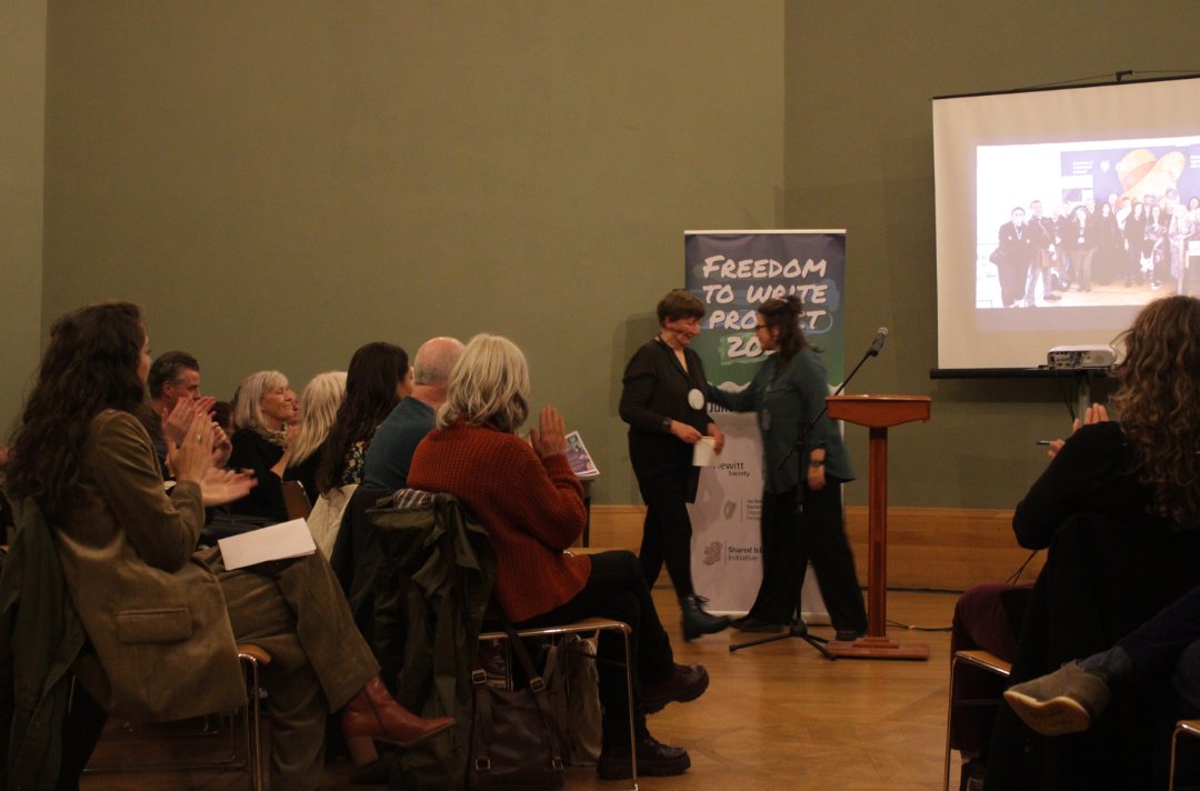 FreeToWrite2024's tweet image. A massive thank you to the Writing for the Island / Freedom to Write 2025 representatives: Frank Ferguson from @The_JHS, Lia Mills from @PENIreland, and Councillor Lacey who represented the Lord Mayor of Dublin at The Showcase 👏
@LordMayorDublin @dfatirl @IrishGeorgian