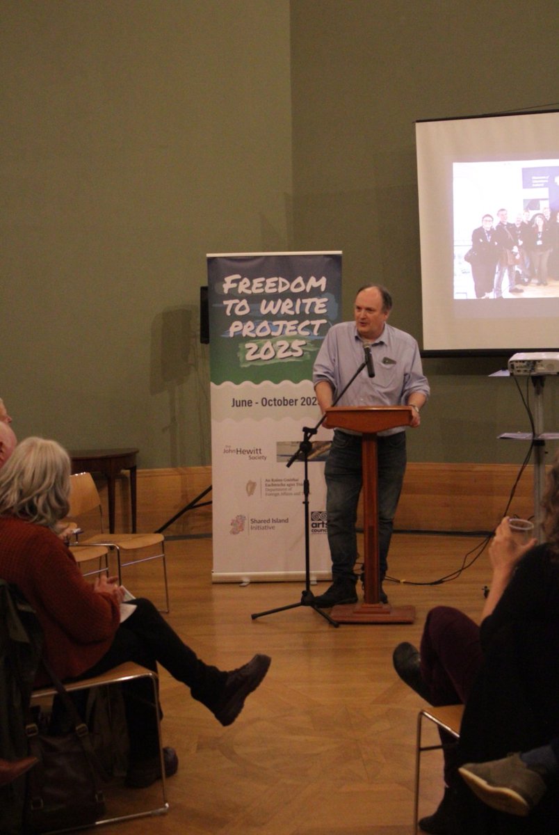 FreeToWrite2024's tweet image. A massive thank you to the Writing for the Island / Freedom to Write 2025 representatives: Frank Ferguson from @The_JHS, Lia Mills from @PENIreland, and Councillor Lacey who represented the Lord Mayor of Dublin at The Showcase 👏
@LordMayorDublin @dfatirl @IrishGeorgian
